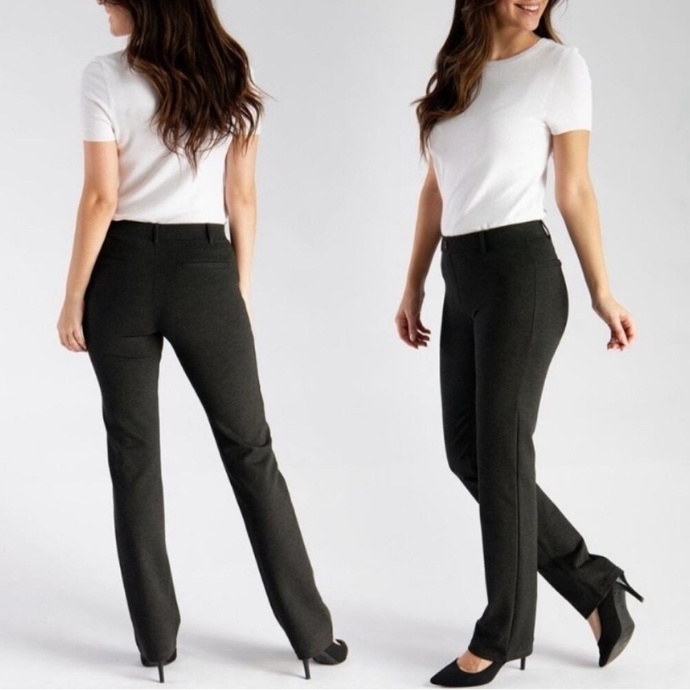 Betabrand Classic Dress Pant Yoga Pants Straight Leg Pull On